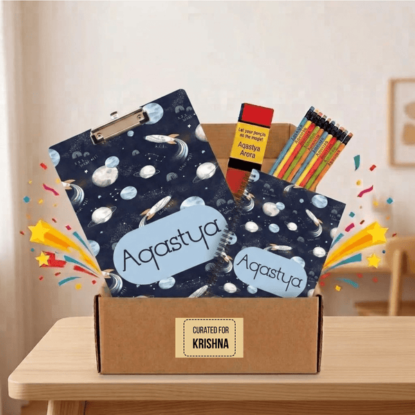 Smarty Pants Rakhi Gift Box - Examboard, Notebook & Doms Pencils - Chatterbox Labels-