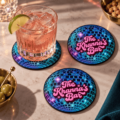 Personalised Coasters - The Disco Pour - Set of 6 - Chatterbox Labels-Coasters