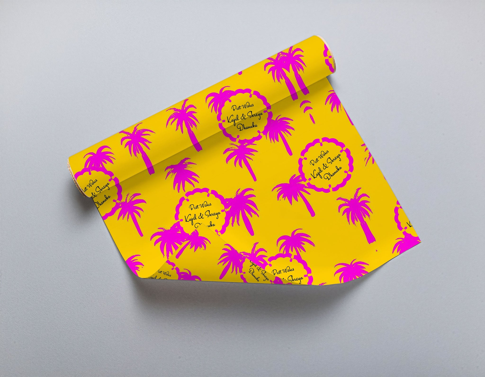 Personalised Gift Wrapping Paper - Tropical Glow Chatterbox Labels