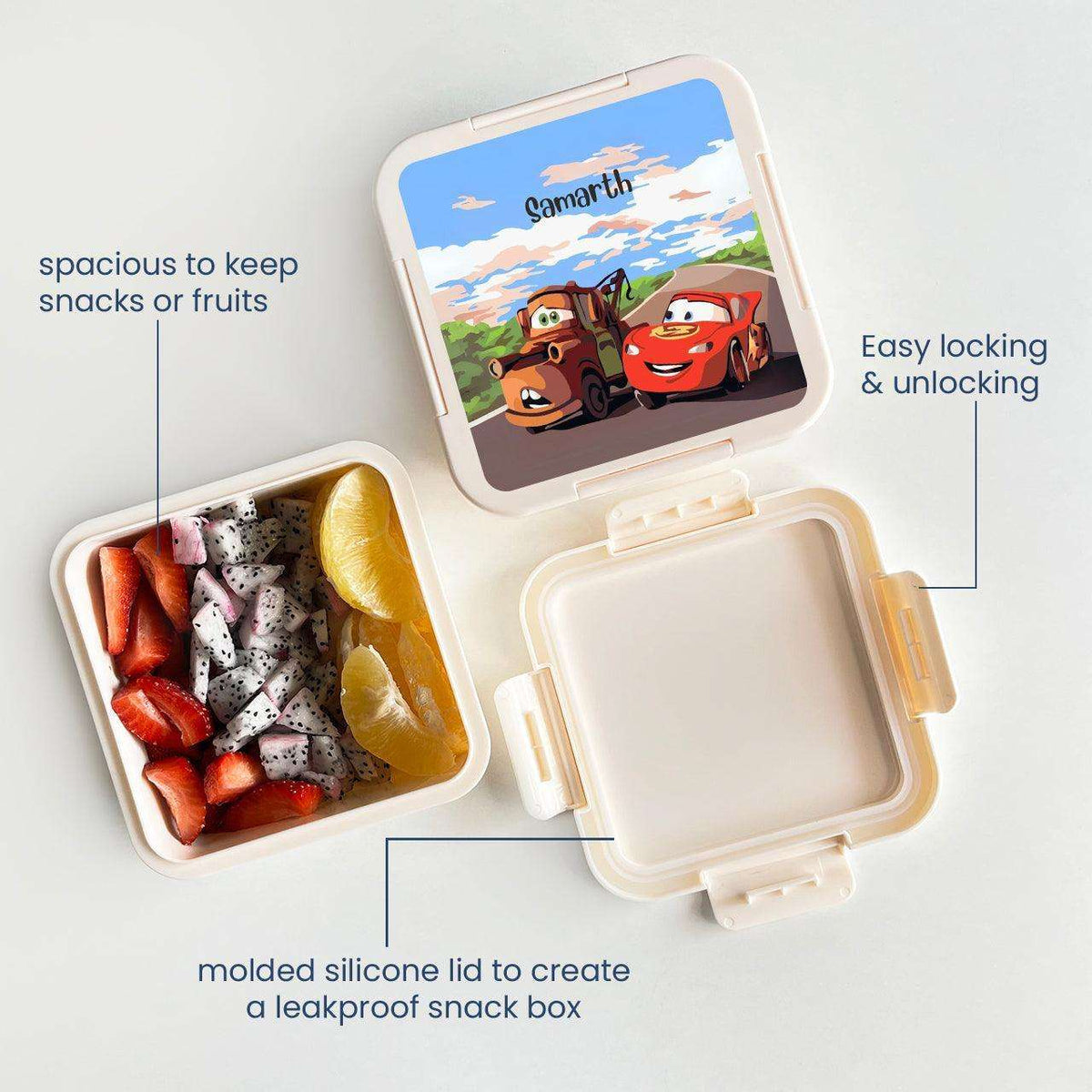 Custom Snack Box and Lunch Box for Kids- Cars Design