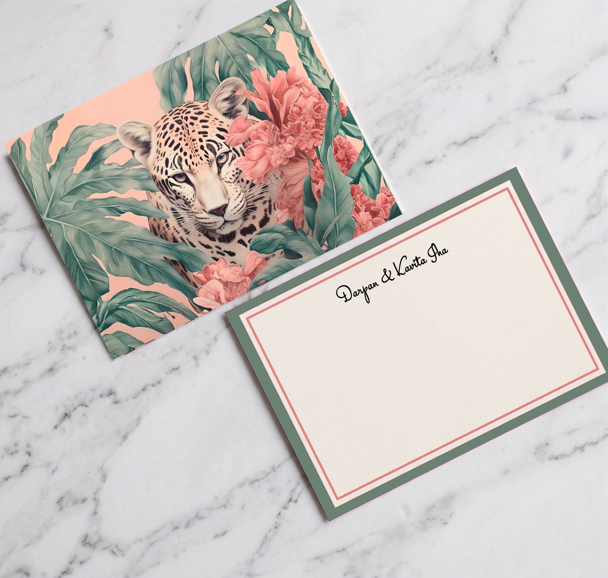 Personalised Note Cards With Envelopes - Tropical Muse