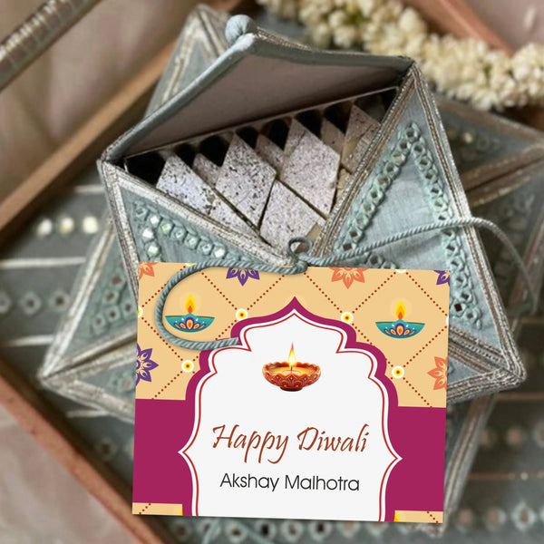 Happy Diwali Gift Tags/Gift Labels - Die - Cut Shape - Blessings & Light Design - Chatterbox Labels - Gift Tags