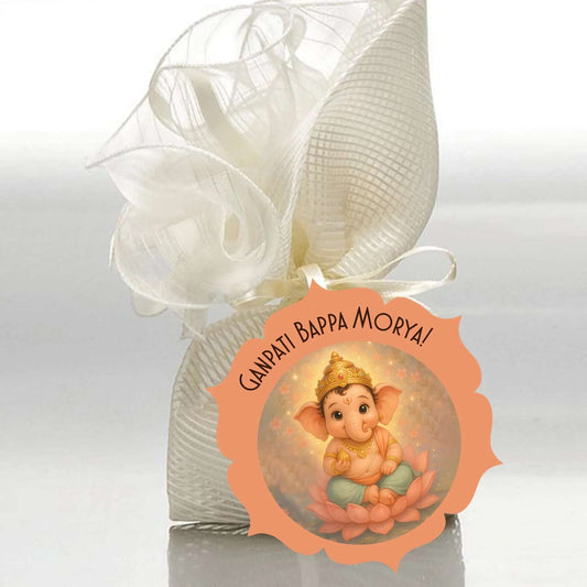 Ganesh Chaturthi Gift tags / Gift Stickers - Ganpati’s Glow - Chatterbox Labels - Gift Tags