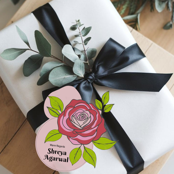 Die-Cut Gift Tags/Gift Labels - Rose Elegance Design