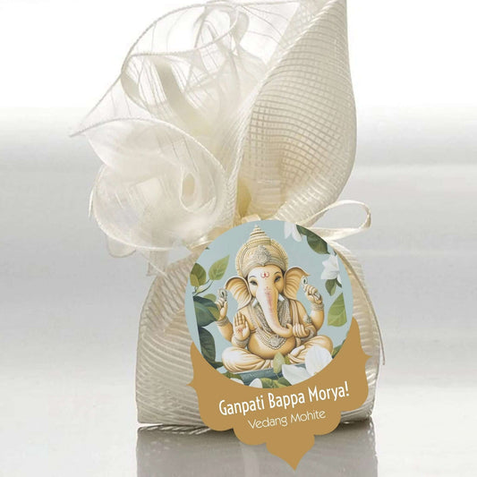Ganesh Chaturthi Gift tags / Gift Stickers - Shwet Ganesha - Chatterbox Labels - Gift Tags