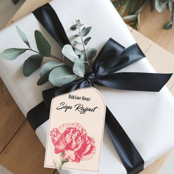 Die-Cut Gift Tags/Gift Labels - Chic Carnation Design