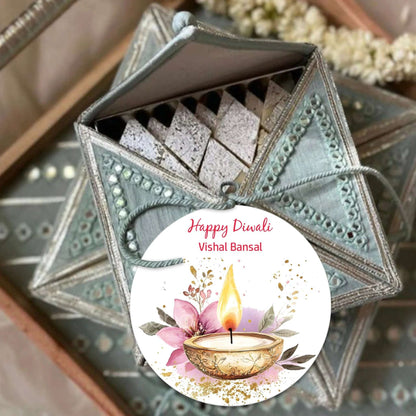 Happy Diwali Gift Tags/Gift Labels - Die - Cut Shape - Sacred Glow Design - Chatterbox Labels - Gift Tags