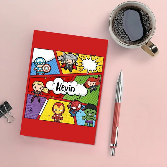 Personalised Notebook - A5 size - Superhero - Chatterbox Labels - Notebook