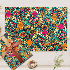 Custom Happy Diwali Gift Wrapping Paper - Bespoke Festive Fusion