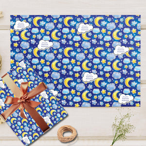 Custom Gift Wrapping Paper- Blue Sky Theme