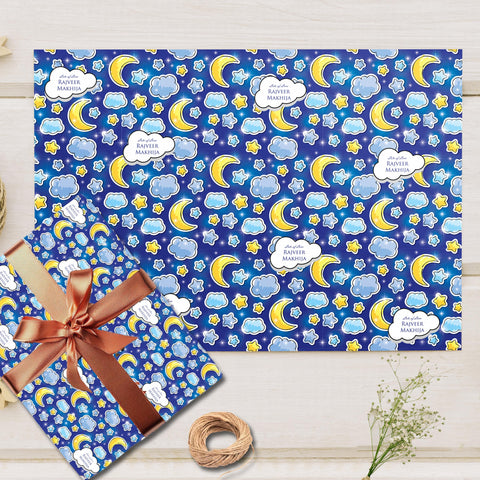 Custom Gift Wrapping Paper- Blue Sky Theme