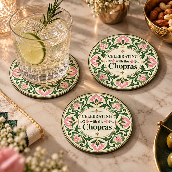 Personalised Coasters - Floral Royale - Set of 6