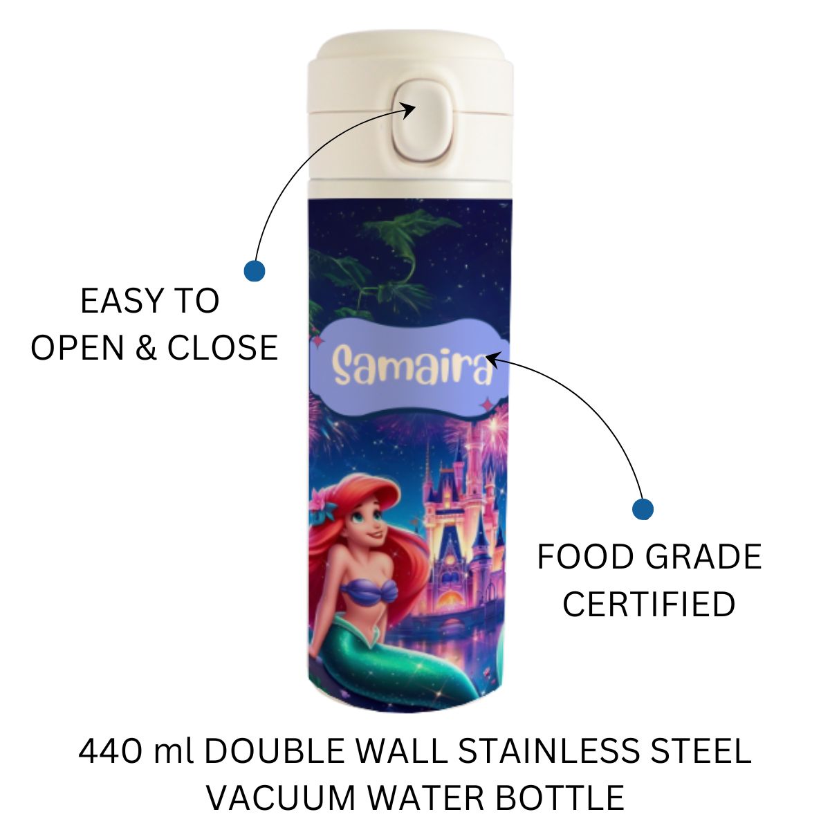 Personalised Water Bottle - Mermaid Magic Chatterbox Labels