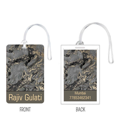 Luggage Tags Black Marble Design - Set of 5 Chatterbox Labels