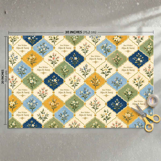 Custom Happy Diwali Gift Wrapping Paper - Royal Mosaic Design