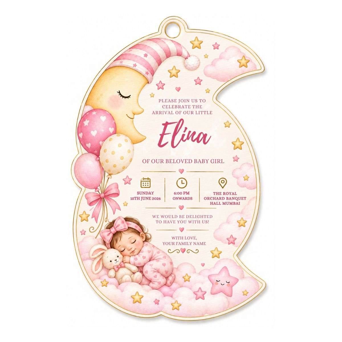 Birth Announcement Gift Tags & Gift Labels Sweet Moonlight Design
