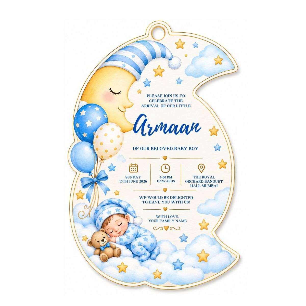 Birth Announcement Gift Tags & Gift Labels Sweet Moonlight Design