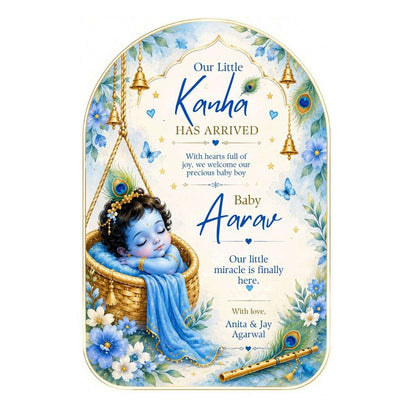 Birth Announcement Gift Tags & Gift Labels Kanha's Arrival Design