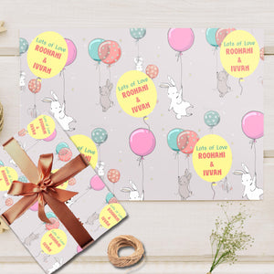 Custom Gift Wrapping Paper- Bunny Theme