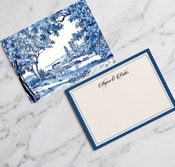 Personalised Note Cards With Envelopes - French Countryside - Chatterbox Labels - Notecards