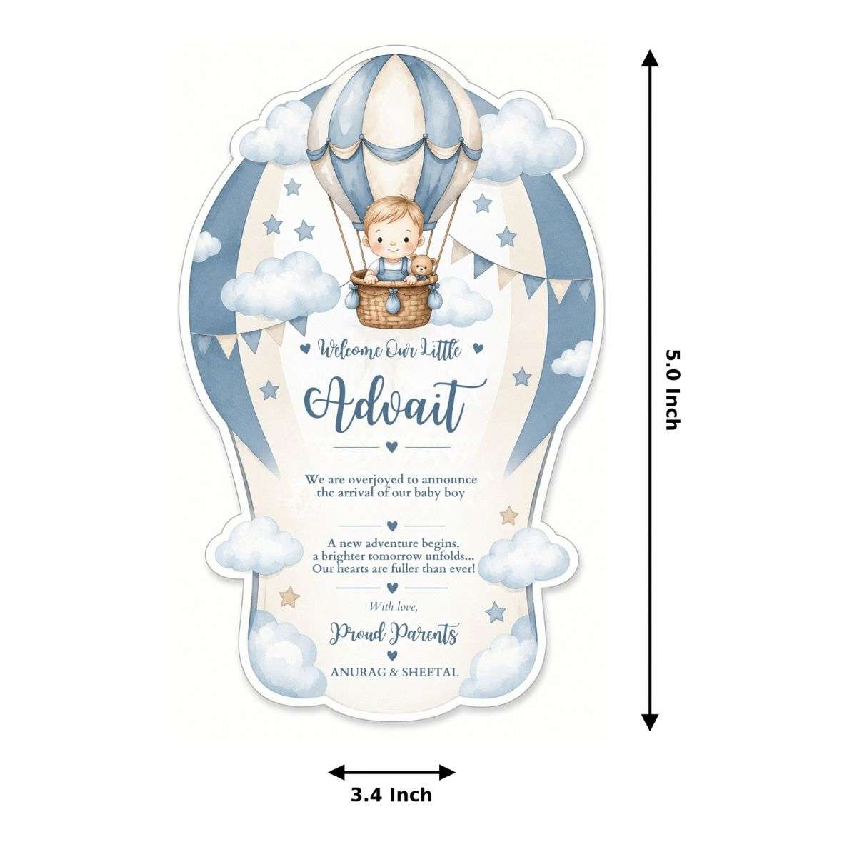 Birth Announcement Gift Tags & Gift Labels Hot-Air Balloon Design