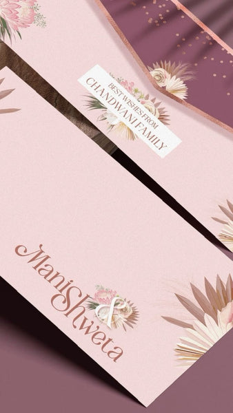 Luxe Gold Foil Money Envelopes - Pink Blossom - Chatterbox Labels - Luxe Envelopes