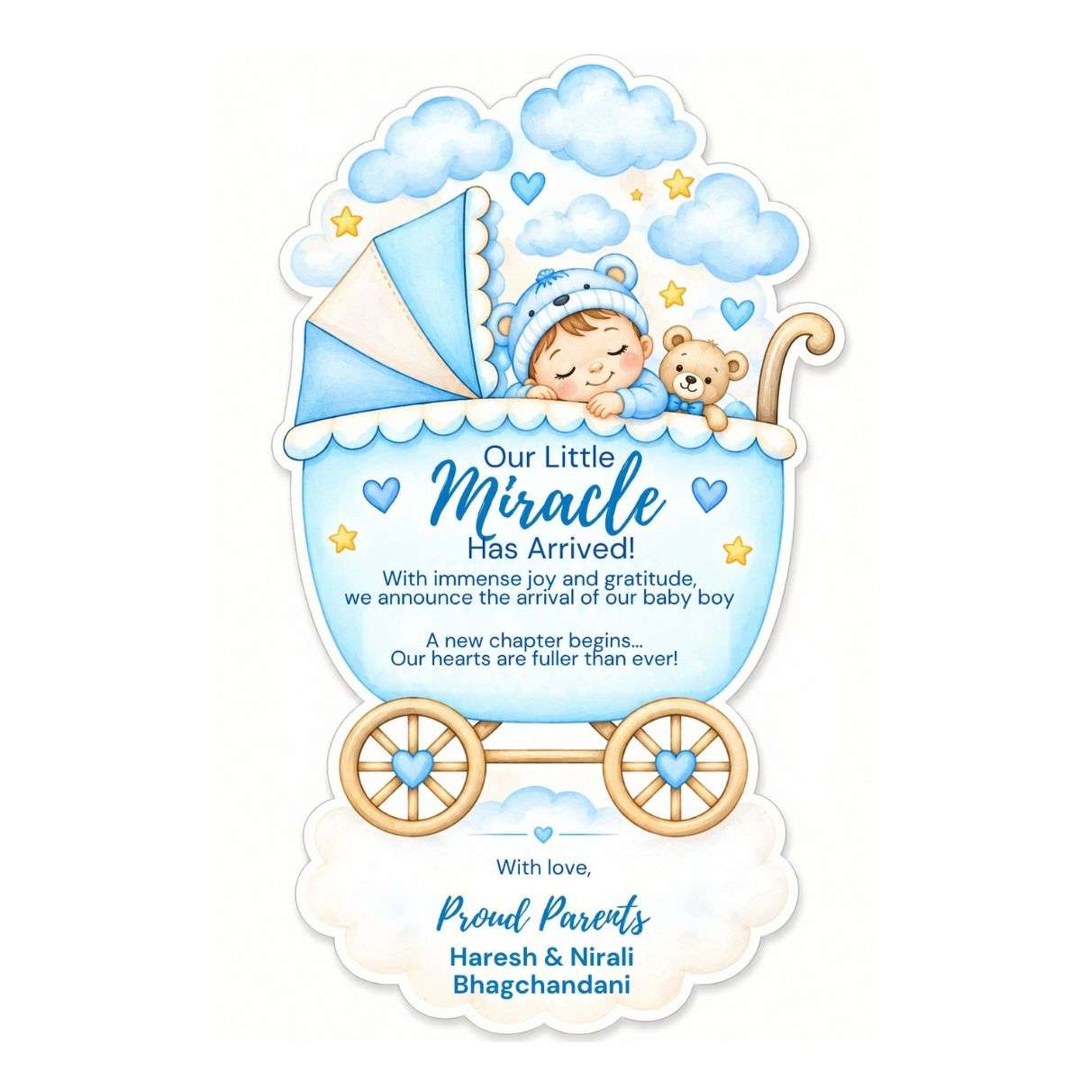 Baby Shower & Birth Announcement Gift Tags Baby Pram Design