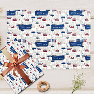Custom Gift Wrapping Paper- Vroom Vroom Cars Theme