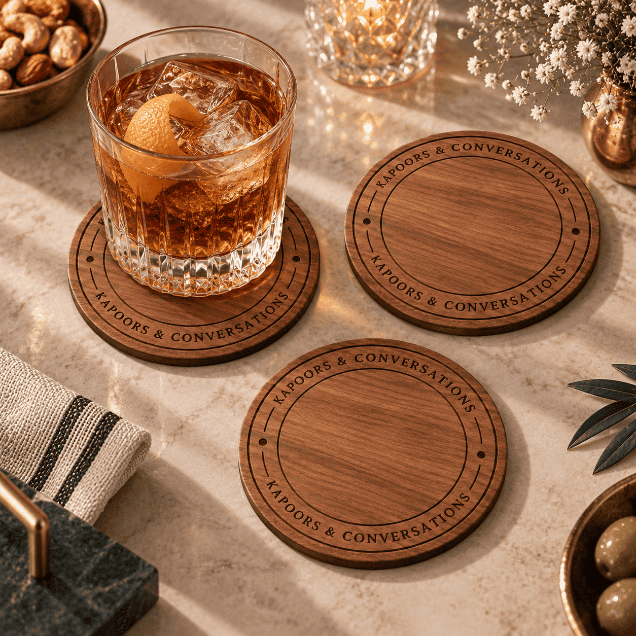 Personalised Coasters - Rustic Revelry - Set of 6