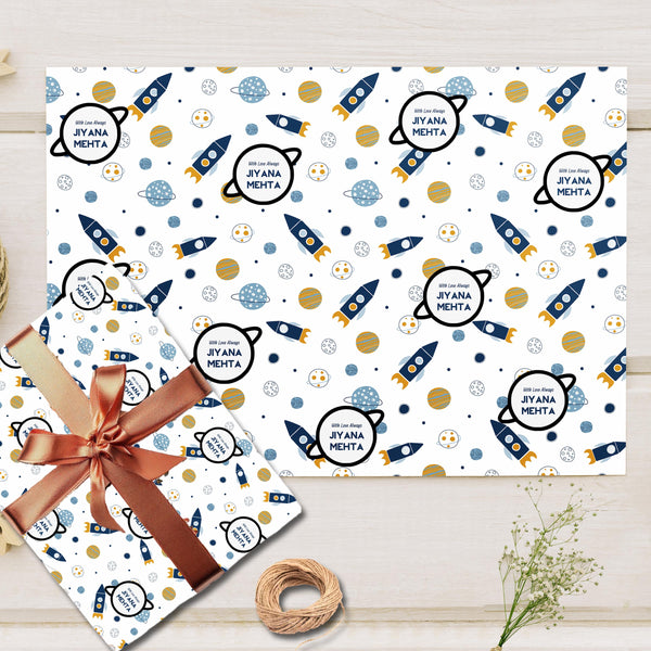 Custom Gift Wrapping Paper - Cosmic Cuties Theme