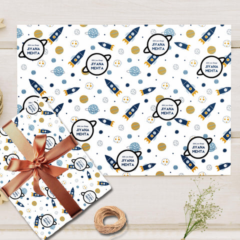 Custom Gift Wrapping Paper - Cosmic Cuties Theme