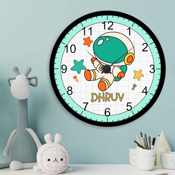 Personalised Wall Clock - Explorer Time Chatterbox Labels