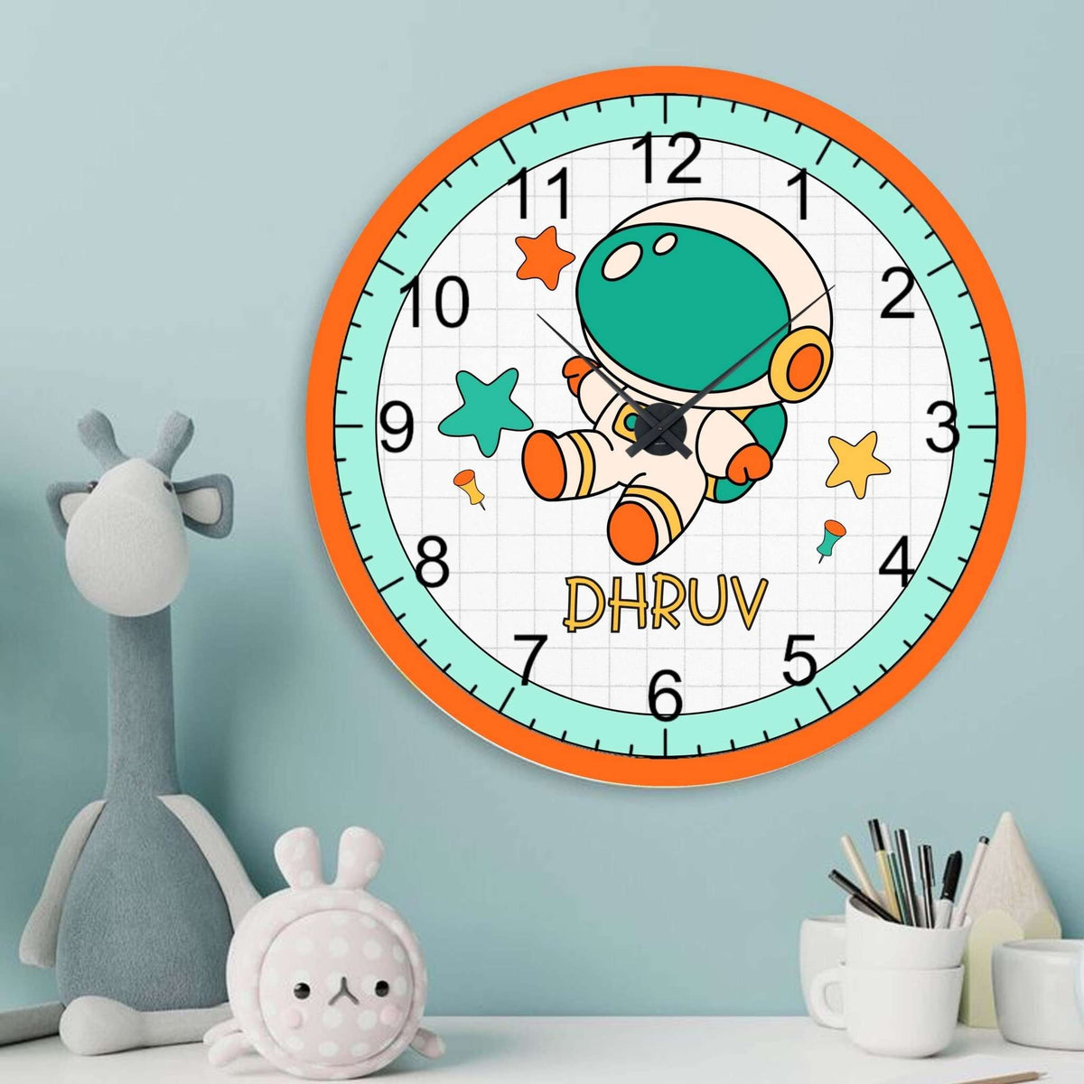 Personalised Acrylic Wall Clock - Explorer Time - Chatterbox Labels - Wall Clock