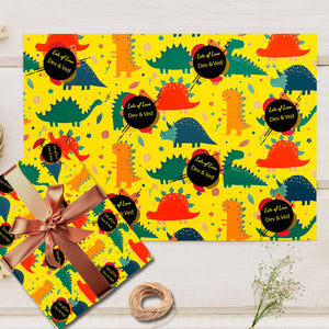 Custom Gift Wrapping Paper- Dino Theme