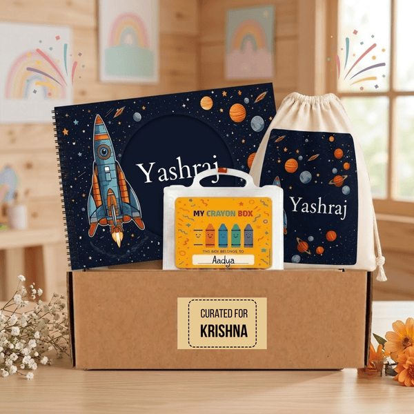 Little Artist Gift Box - Drawing Book, Crayon Box & Drawstring Bag - Chatterbox Labels-