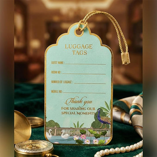 Personalised Gold Foil Luggage Tags for Wedding - The Royal Dip - Chatterbox Labels - Luggage Tags