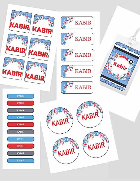 Assorted Waterproof Labels - Sailor Theme Chatterbox Labels
