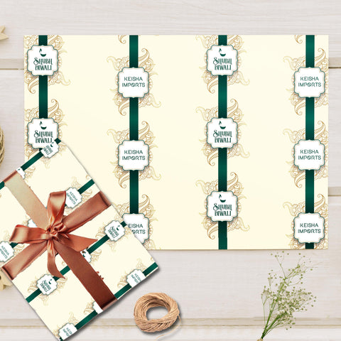 Custom Happy Diwali Gift Wrapping Paper - Diwali Elegance Theme
