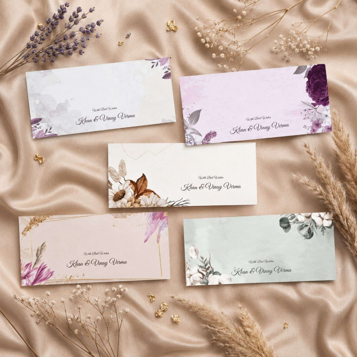 Assorted Floral Envelope Set (5 Designs) - Chatterbox Labels - Envelopes