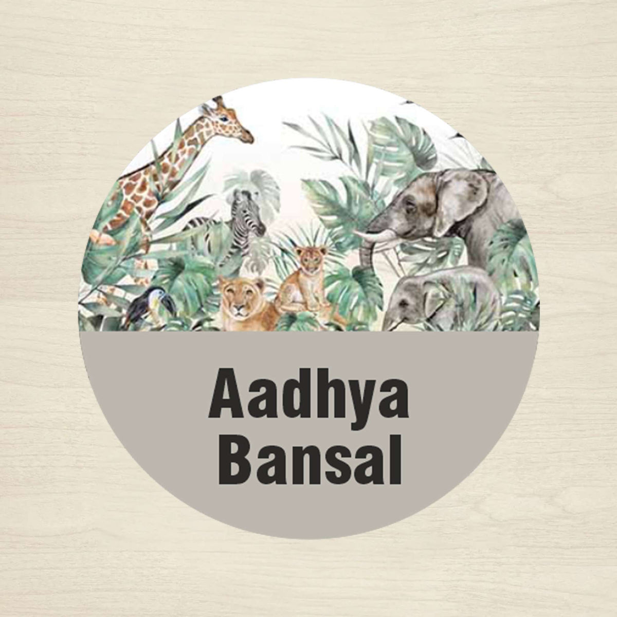 Personalised Waterproof Round Labels & Stickers for Kids - ANIMALS & N