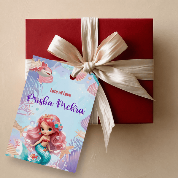 Personalised Gift tags / Gift Stickers - Ariel Design - Chatterbox Labels - Gift Tags