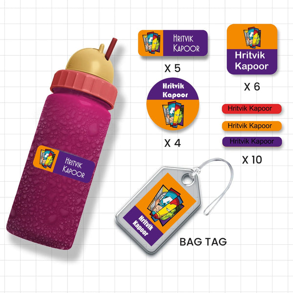 Assorted Shapes Waterproof Labels - Avengers Theme - Chatterbox Labels - Personalised Waterproof Stickers - Opaque