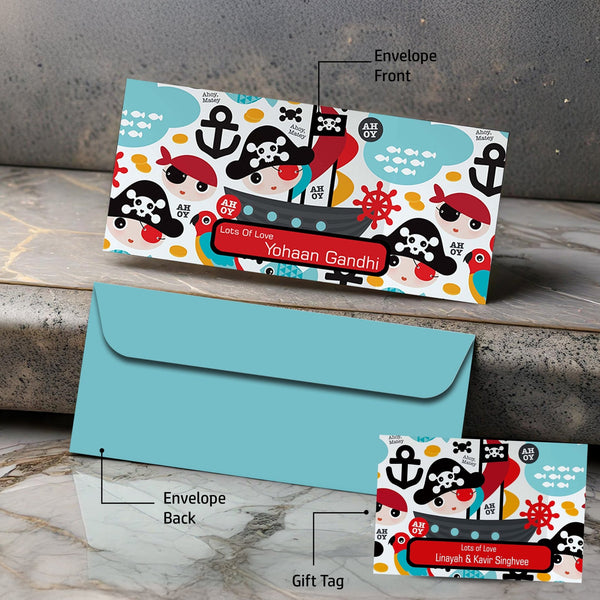 Personalised Money Envelopes - Ahoy Theme - Set of 20 - Chatterbox Labels-Envelopes