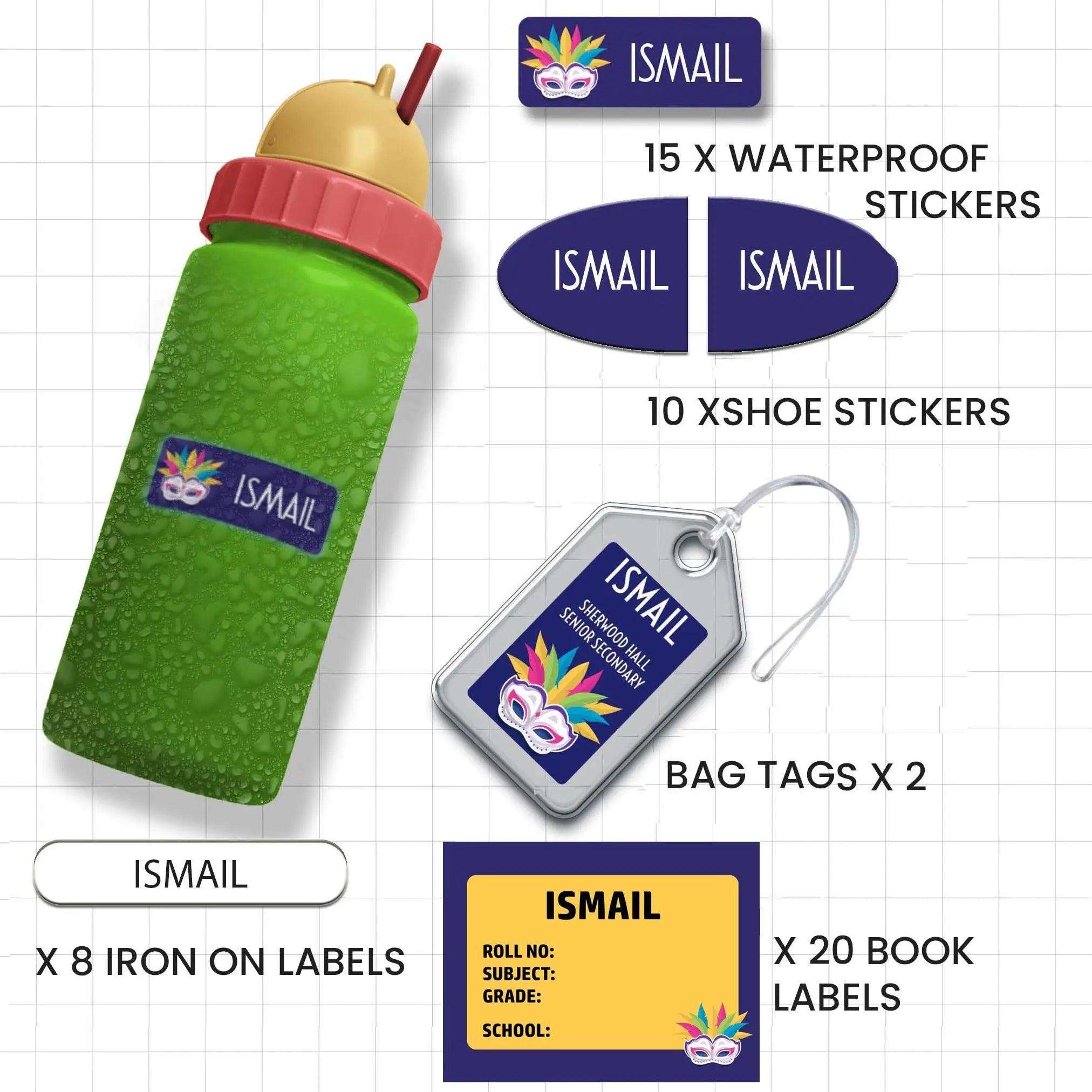 Set of Set of 55 Labels -Personalized Waterproof Name Labels