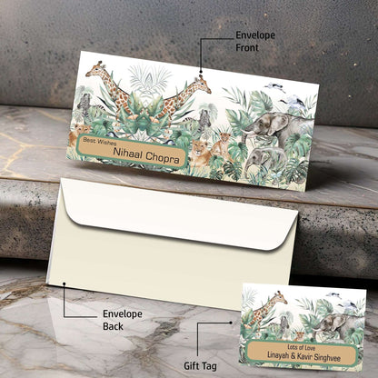 Personalised Money Envelopes - Animals Theme- 20 Pieces - Chatterbox Labels-Envelopes