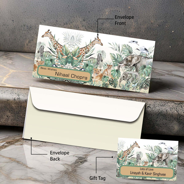 Personalised Money Envelopes - Animals Theme- 20 Pieces - Chatterbox Labels-Envelopes