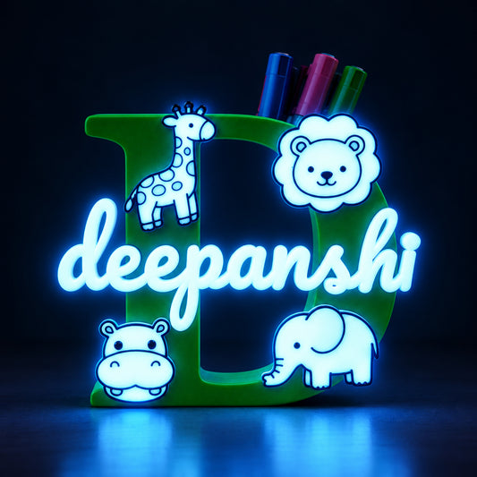 Animals Theme Personalised Name Stand Glow In The Dark