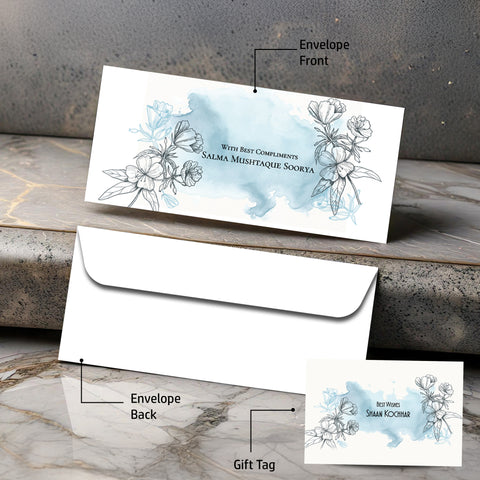 Personalised Money Envelopes - Aqua Charm Design - Set of 20