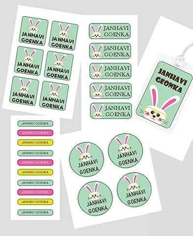 Assorted Shapes Waterproof Labels - Bunny Theme - Chatterbox Labels