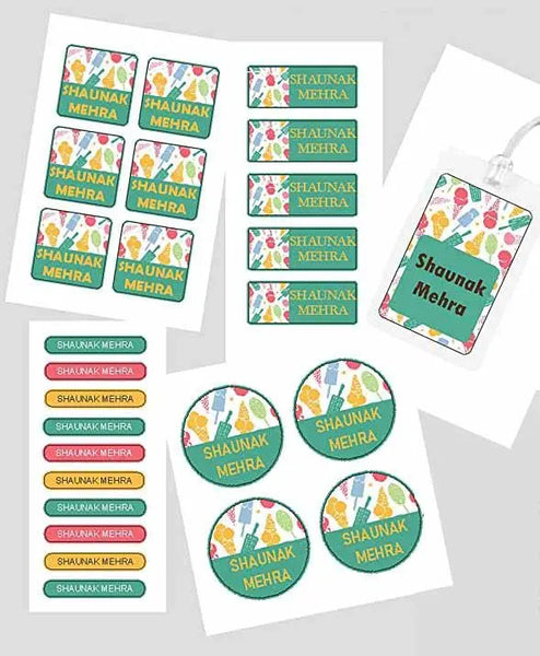 Assorted Shapes Waterproof Labels - Ice-Cream Theme - Chatterbox Labels